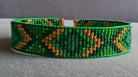 Bransoletka tkana w stylu boho - Green Harmony Bransoletka tkana w stylu boho - Green Harmony