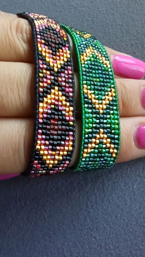 Bransoletka tkana w stylu boho - Green Harmony Bransoletka tkana w stylu boho - Green Harmony