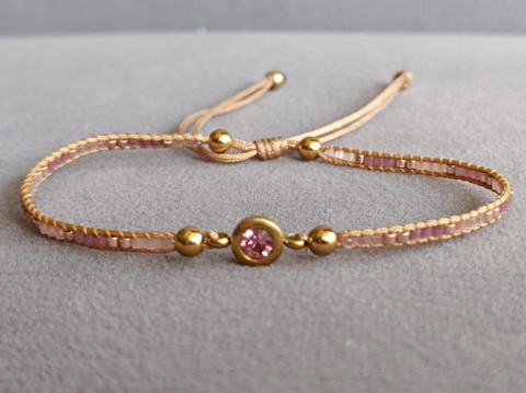 Różowa bransoletka z oczkiem Subtelle Sparkle Różowa bransoletka z oczkiem Subtelle Sparkle