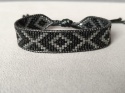 Czarna bransoletka tkana z koralików Miyuki  w stylu boho