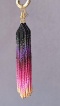 Długie, różowe kolczyki Boho - Magenta Dream Black