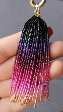 Długie, różowe kolczyki Boho - Magenta Dream Black