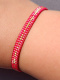 Minimalistyczna bransoletka personalizowana kodem Morse'a - Coral Red