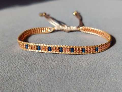 Zestaw trzech bransoletek tkanych z koralików - Lunea